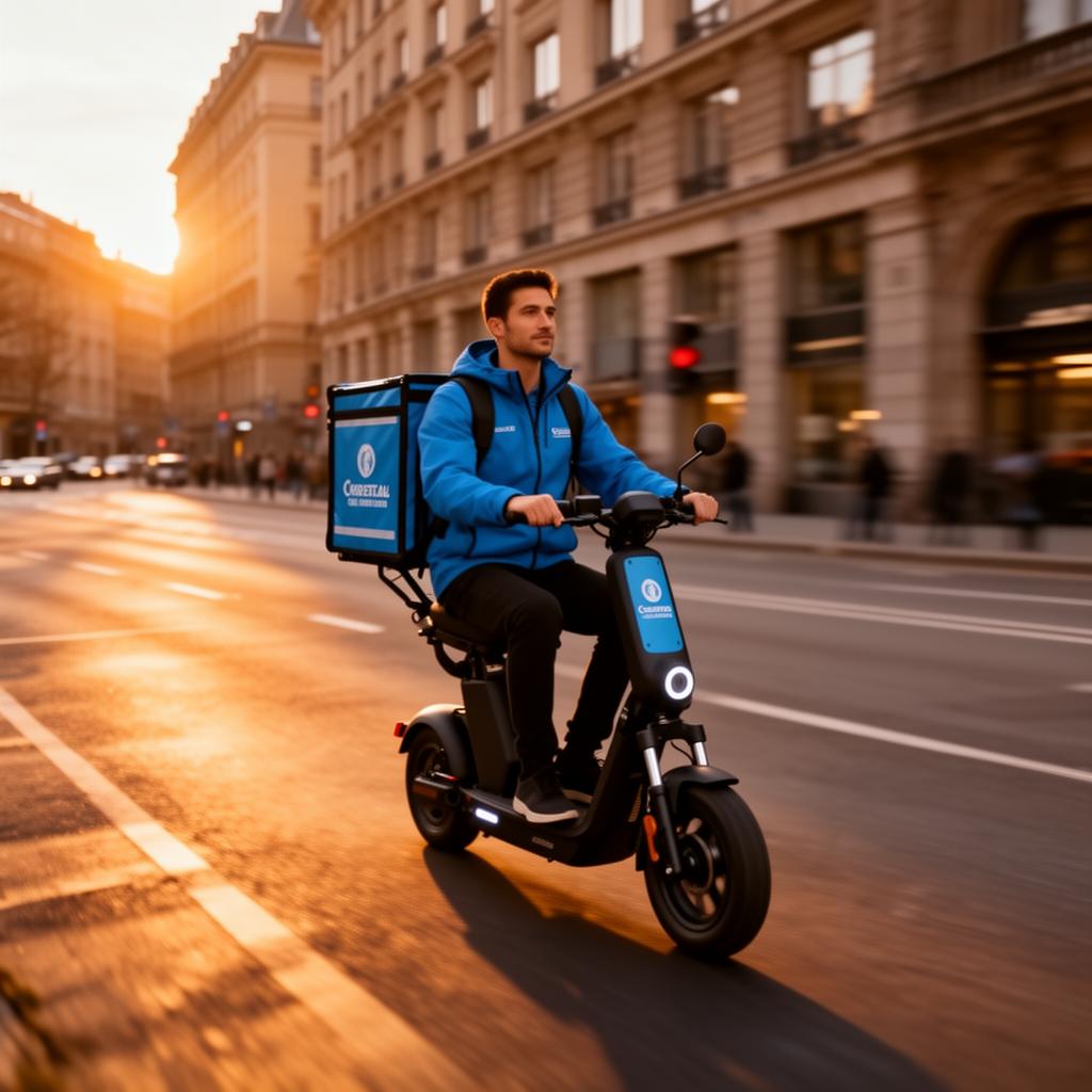 Emil Adrian Gomulczyk — właściciel i kurier TU DO DRZWI dostarczający zamówienie